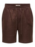 ONSLAURENCE LINEN BLEND SHORTS NOOS Erkek Kahverengi Şort - 22036246