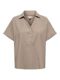 ONLARIS LIFE CAP SLEEVE SHIRT WVN CC Kadın Gri Bluz - 15364279