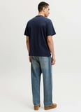 Jack & Jones Lacivert Erkek Normal Logo Baskılı T-Shirt 12295125 JORHYERES MINIMAL TEE NECK