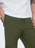 Only & Sons Dar Haki Erkek Chino Pantolon 22036359 ONSREID LINUS SLUB PANT