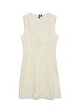 Vero Moda Beyaz Kadın V Yaka Standart Fit Elbise VMHAY SL SHORT DRESS WVN