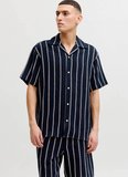 Jack & Jones Lacivert Erkek Regular Fit Çizgili Gömlek 12271060 JORCOBA STRIPERESORT SHIRT