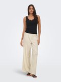 ONLMIKA WIDE LOOSE STRIPE PANT JRS Kadın Gri Pantolon - 15375289