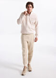 Jack & Jones Dik Yaka Krem Erkek Sweatshırt 12299799 JORNEWOVE SWEAT SMU