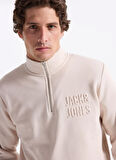 Jack & Jones Dik Yaka Krem Erkek Sweatshırt 12299799 JORNEWOVE SWEAT SMU