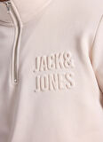 Jack & Jones Dik Yaka Krem Erkek Sweatshırt 12299799 JORNEWOVE SWEAT SMU