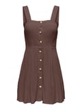 ONLSIESTA LINEN BL SHORT STRAP DRESS PNT Kadın Kahverengi Elbise - 15370390
