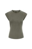 Only Onlhannah Slim Fit Bisiklet Yaka T Shirt Bayan T SHİRT 15375055 YEŞİL