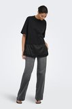 Only Onlmexa Pamuklu Regular Fit Dantel Detaylı T Shirt Bayan T SHİRT 15382176 SİYAH