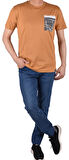RYM-8270 BİSİKLET YAKA DESENLİ TİŞÖRT/HARDAL/L