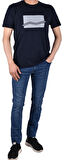 RYM-8370 BİSİKLET YAKA DESENLİ TİŞÖRT/LACİVERT/L