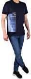 RYM-8410 BİSİKLET YAKA DESENLİ TİŞÖRT /LACİVERT/XXL