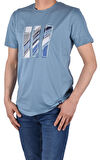 RYM-7950 BİSİKLET YAKA DESENLİ TİŞÖRT/AÇIK MAVİ/XXL