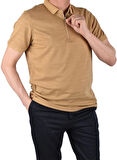 RYM-11090 POLO YAKA FERMUARLI TİŞÖRT/HARDAL/M