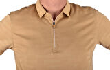 RYM-11090 POLO YAKA FERMUARLI TİŞÖRT/HARDAL/M