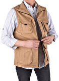 2023-812 MEVSİMLİK AVCI YELEK/CAMEL/2XL