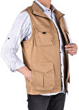 2023-812 MEVSİMLİK AVCI YELEK/CAMEL/2XL