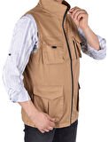 2023-812 MEVSİMLİK AVCI YELEK/CAMEL/2XL