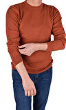 BRG-21173 BİSİKLET YAKA DESENLİ KAZAK/ORANJ/2XL