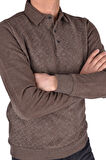 BRG-95010 POLO YAKA DESENLİ SWEAT/VİZON/3XL