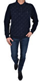 BRG-95007 POLO YAKA DESENLİ SWEAT/LACİVERT/XL