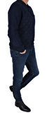 BRG-95007 POLO YAKA DESENLİ SWEAT/LACİVERT/XL