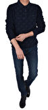 BRG-95007 POLO YAKA DESENLİ SWEAT/LACİVERT/XL