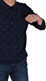 BRG-95007 POLO YAKA DESENLİ SWEAT/LACİVERT/XL