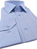 KML 10-PAMUK LYCRA SLİMFİT GÖMLEK/MAVİ/2XL