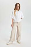 DeFacto Kız Çocuk Wide Leg Kargo Geniş Bol Paça Jean Pantolon C0451A824SPBG292