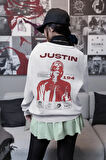 Justin Bieber 194 Tasarım Baskılı Unisex Oversize Şarkıcı Sweatshirt