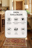 Bej Yıkanabilir Kaymaz Taban Dijital Baskılı Mutfak Halısı