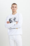 Batman Lisanslı 3 İplik Loose Fit Bol Kesim Pamuklu Bisiklet Yaka Sweatshirt