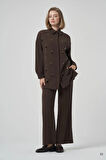 Nuss 1031 Büyük Payet Detaylı Pantolonlu Takım - KAHVE