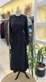 MİSSWHENCE FERMUAR DETAYLİ İPEK ELBİSE siyah 37829