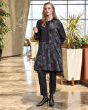 Misswhence Patchwork Cupro Tunik : 38303 siyah