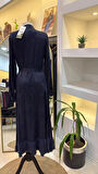 MissWhence Cupro ipek Elbise 38809 lacivert