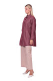 İnvee İnce Denim Gömlek - 7163 BORDO
