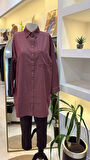İnvee İnce Denim Gömlek - 7163 BORDO