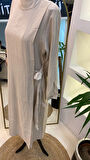 İNVEE MODAL ELBİSE KEMERLİ KREM 6958