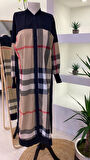 İnvee Burbery Uzun SİYAH GOMLEK 6780