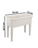 Omnipazar SO-AB03 Dekoratif Ayaklı Bahçe Yetiştirme Saksı 60 Litre No 3