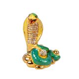 Yeşil Kral Kobra Swarovski Taşlı Mücevher Kutusu