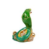 Yeşil Kral Kobra Swarovski Taşlı Mücevher Kutusu