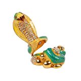 Yeşil Kral Kobra Swarovski Taşlı Mücevher Kutusu
