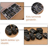 52 Parça Şekilli Delici, Deri Desen çizici, Çok Şekilli Oval Yuvarlak Kare Delgeç, Saraciye Deri Delgeç