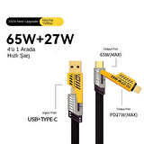 4-in-1 Usb-A Type-C To Lightning + Type-C 65w Hızlı Şarj Ve Data Kablosu (1,20mt)