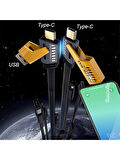 4-in-1 Usb-A Type-C To Lightning + Type-C 65w Hızlı Şarj Ve Data Kablosu (1,20mt)