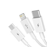 3ü1 arada USB Kablo. Şarj Kablosu, Çoklu Sarj Kablosu 3 Uçlu Iphone, Samsung, Type-c Uyumlu