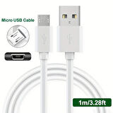 SL-227/V8 USB Data Kablosu, Şarj Kablosu - Tip A'dan Micro USB 1mt